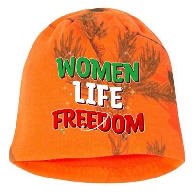 Wo Life Freedom Iranian Flag Of Iran Gift Kati - Camo Knit Beanie