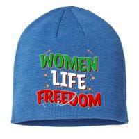 Wo Life Freedom Iranian Flag Of Iran Gift Sustainable Beanie