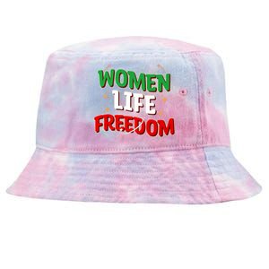 Wo Life Freedom Iranian Flag Of Iran Gift Tie-Dyed Bucket Hat