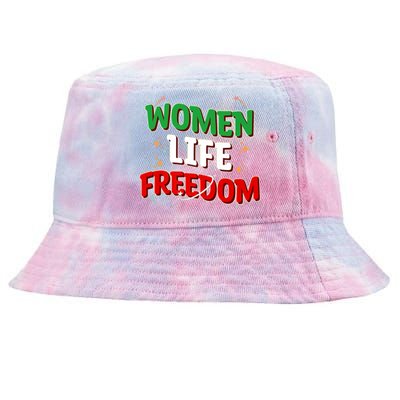 Wo Life Freedom Iranian Flag Of Iran Gift Tie-Dyed Bucket Hat