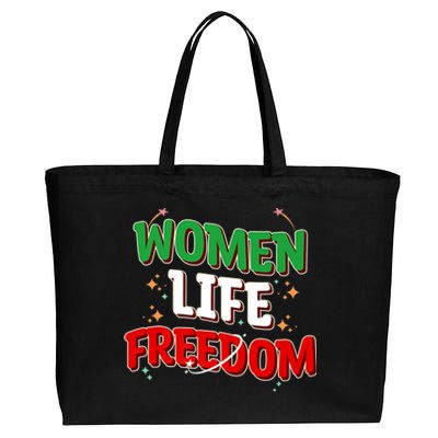 Wo Life Freedom Iranian Flag Of Iran Gift Cotton Canvas Jumbo Tote