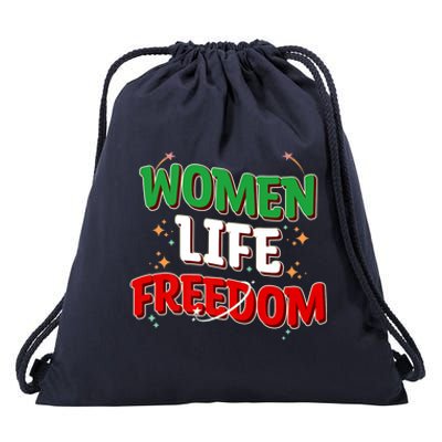 Wo Life Freedom Iranian Flag Of Iran Gift Drawstring Bag