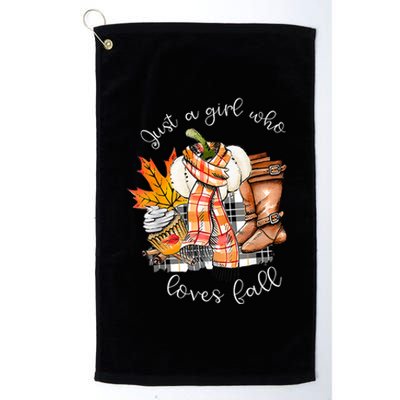 Who Loves Fall Football Thankving Fall Autumn Platinum Collection Golf Towel