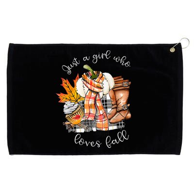 Who Loves Fall Football Thankving Fall Autumn Grommeted Golf Towel