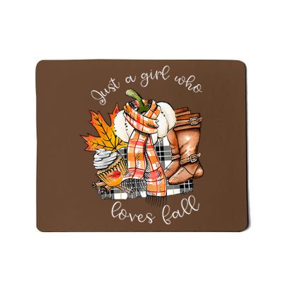 Who Loves Fall Football Thankving Fall Autumn Mousepad