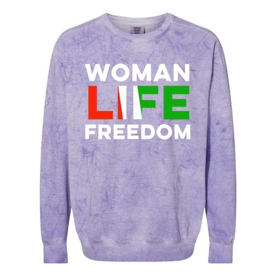 Woman Life Freedom Stand With Women Freedom Colorblast Crewneck Sweatshirt