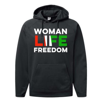 Woman Life Freedom Stand With Women Freedom Performance Fleece Hoodie