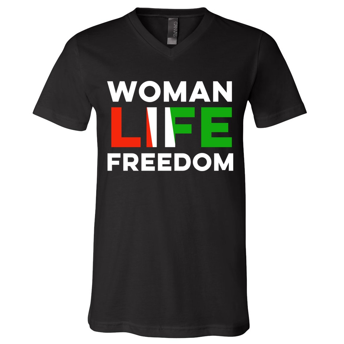 Woman Life Freedom Stand With Women Freedom V-Neck T-Shirt
