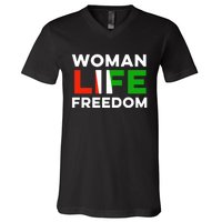 Woman Life Freedom Stand With Women Freedom V-Neck T-Shirt