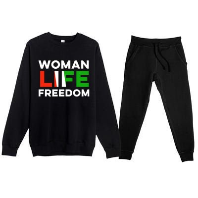 Woman Life Freedom Stand With Women Freedom Premium Crewneck Sweatsuit Set