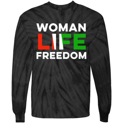 Woman Life Freedom Stand With Women Freedom Tie-Dye Long Sleeve Shirt