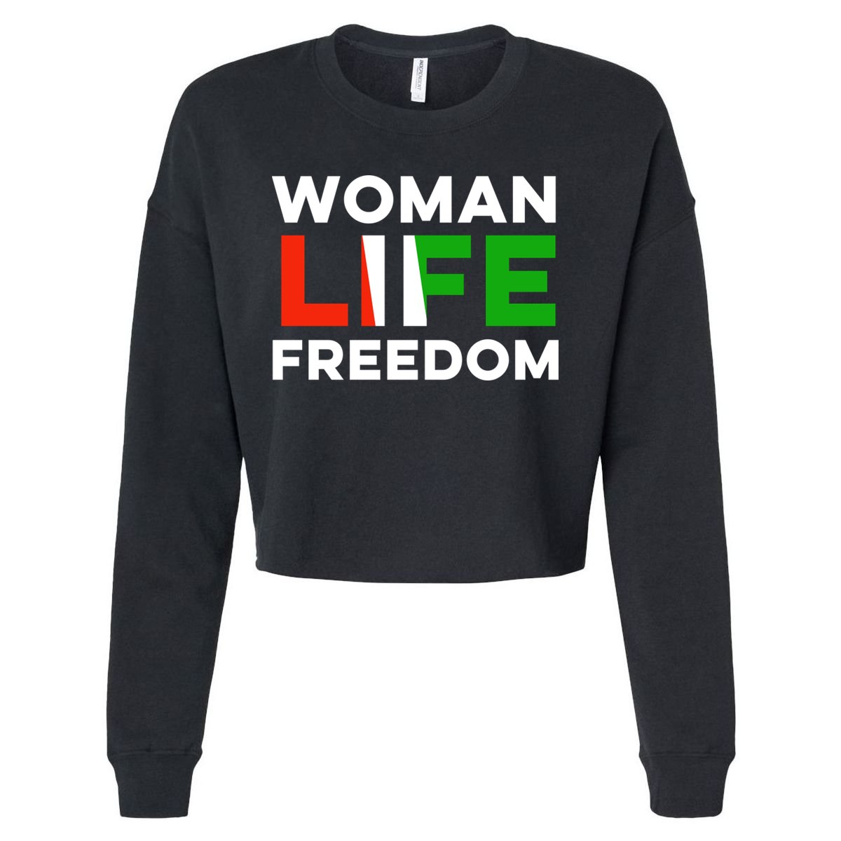 Woman Life Freedom Stand With Women Freedom Cropped Pullover Crew