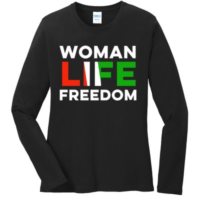 Woman Life Freedom Stand With Women Freedom Ladies Long Sleeve Shirt