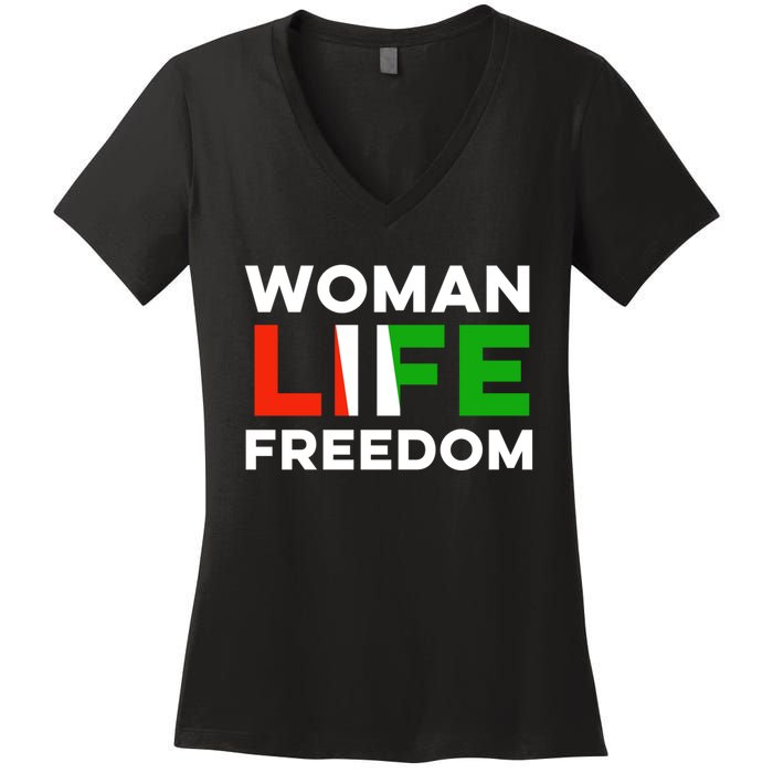 Woman Life Freedom Stand With Women Freedom Women's V-Neck T-Shirt