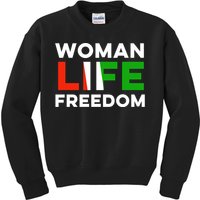 Woman Life Freedom Stand With Women Freedom Kids Sweatshirt