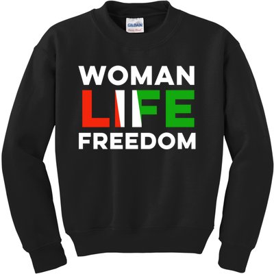 Woman Life Freedom Stand With Women Freedom Kids Sweatshirt