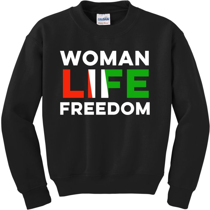 Woman Life Freedom Stand With Women Freedom Kids Sweatshirt