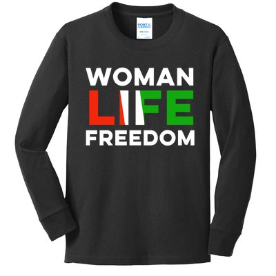 Woman Life Freedom Stand With Women Freedom Kids Long Sleeve Shirt