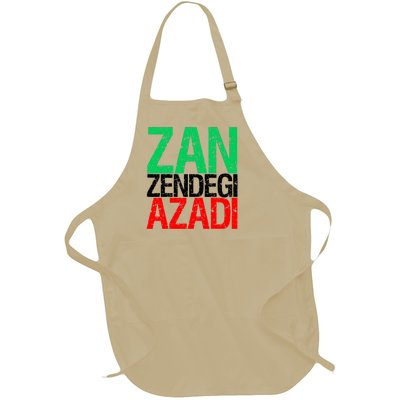 Woman Life Freedom Iran Zan Zendegi Azadi Persian Full-Length Apron With Pockets