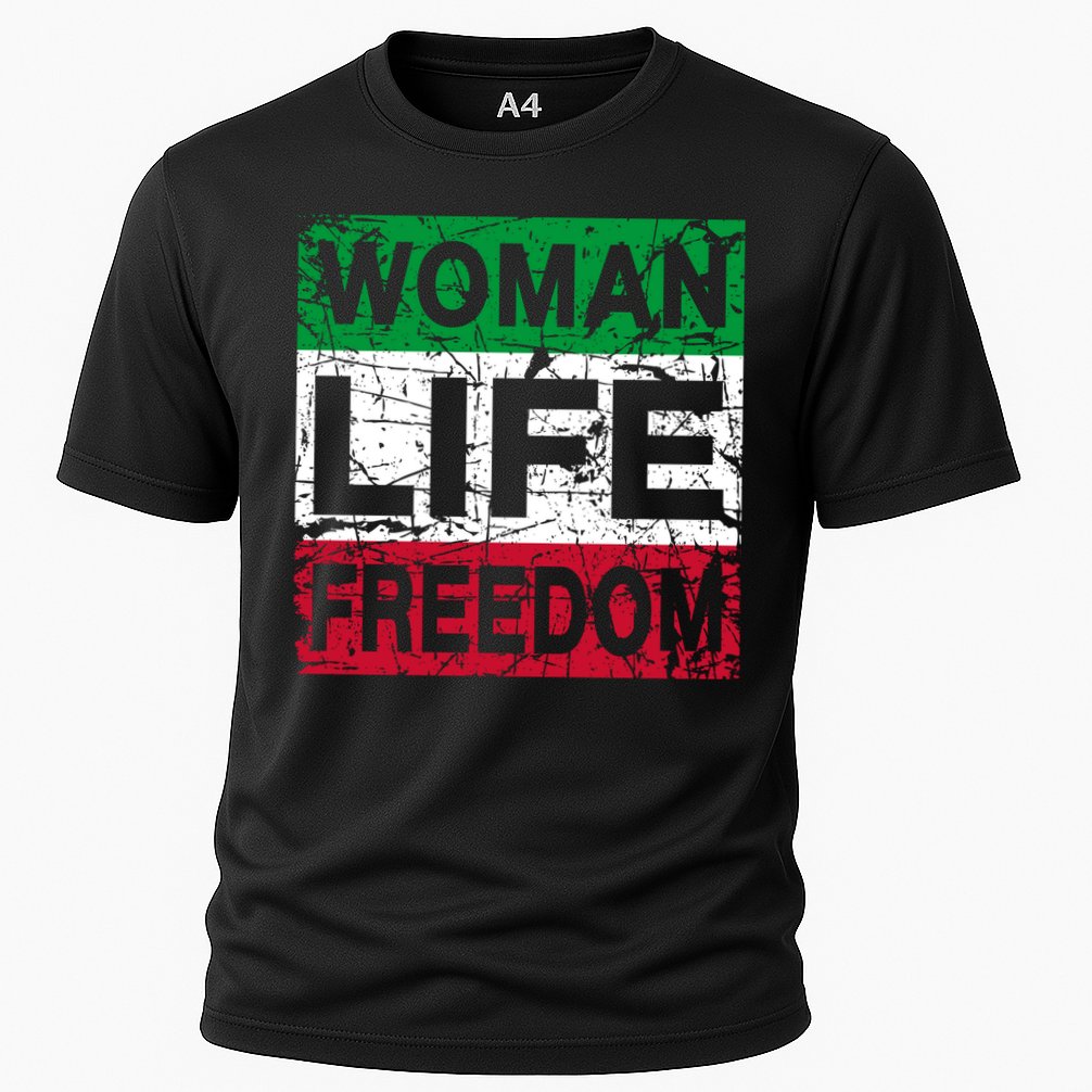 WOMAN LIFE FREEDOM IRAN RISE WITH THE WOMAN Support Woman Cooling Performance Crew T-Shirt