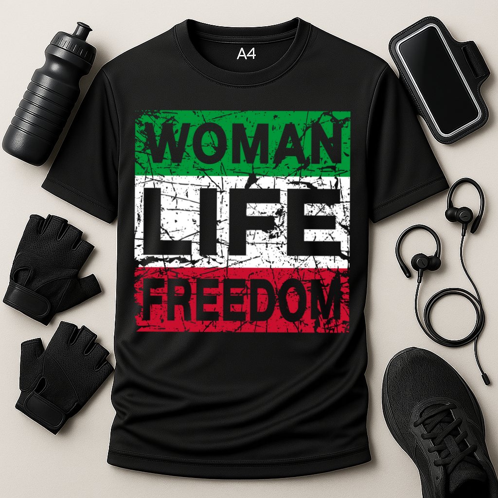 WOMAN LIFE FREEDOM IRAN RISE WITH THE WOMAN Support Woman Cooling Performance Crew T-Shirt
