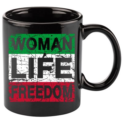 WOMAN LIFE FREEDOM IRAN RISE WITH THE WOMAN Support Woman 11oz C Handle Ceramic Mug