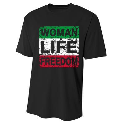 WOMAN LIFE FREEDOM IRAN RISE WITH THE WOMAN Support Woman Performance Sprint T-Shirt