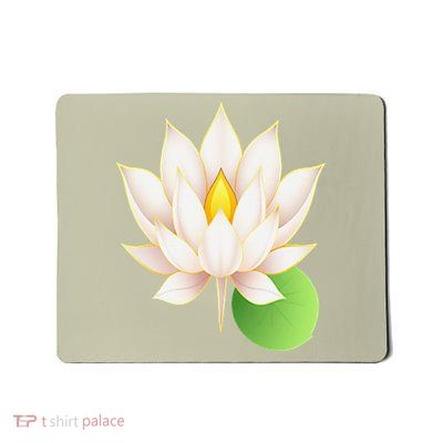 White Lotus Flower Mousepad