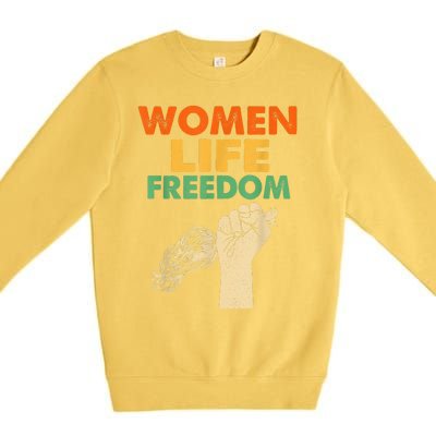 Women Life Freedom Iran Feminist Vintage Premium Crewneck Sweatshirt