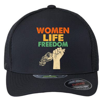 Women Life Freedom Iran Feminist Vintage Flexfit Unipanel Trucker Cap