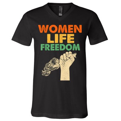 Women Life Freedom Iran Feminist Vintage V-Neck T-Shirt