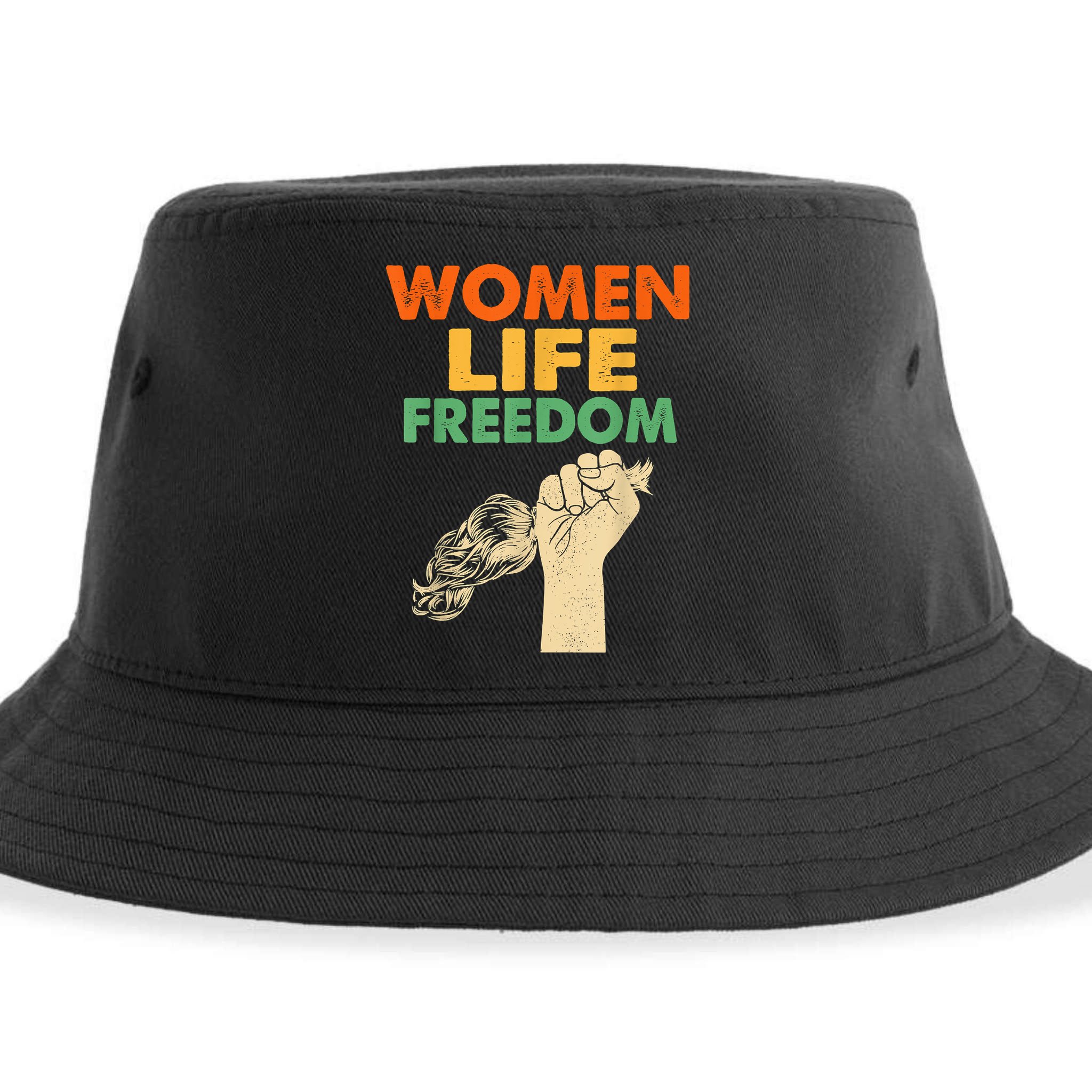 Women Life Freedom Iran Feminist Vintage Sustainable Bucket Hat