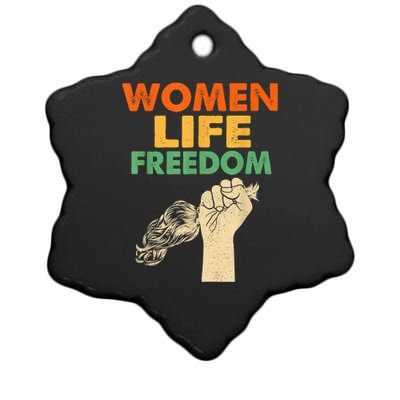 Women Life Freedom Iran Feminist Vintage Ceramic Star Ornament