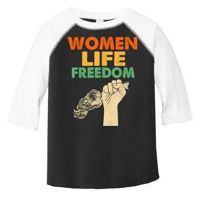 Women Life Freedom Iran Feminist Vintage Toddler Fine Jersey T-Shirt