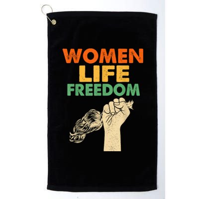 Women Life Freedom Iran Feminist Vintage Platinum Collection Golf Towel