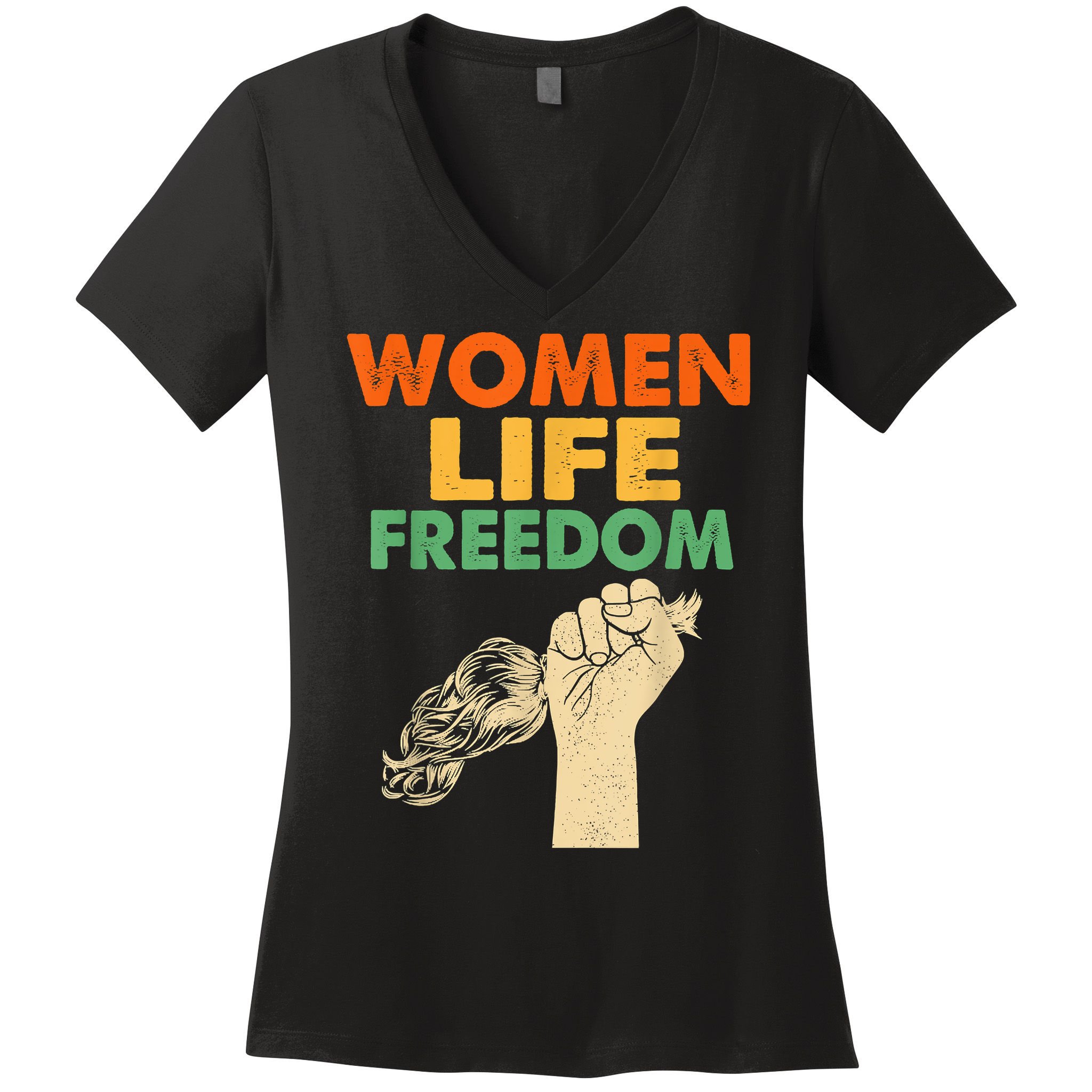 Women Life Freedom Iran Feminist Vintage Women's V-Neck T-Shirt