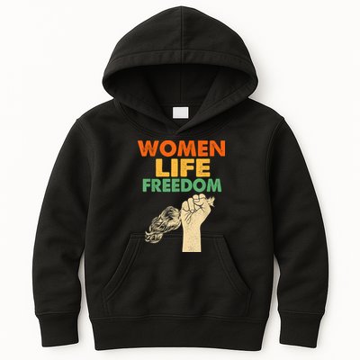 Women Life Freedom Iran Feminist Vintage Kids Hoodie