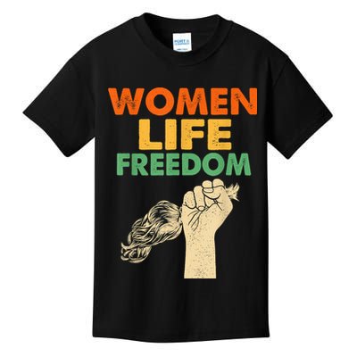 Women Life Freedom Iran Feminist Vintage Kids T-Shirt