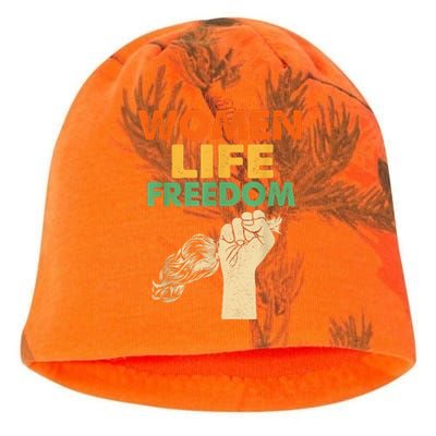 Women Life Freedom Iran Feminist Vintage Kati - Camo Knit Beanie