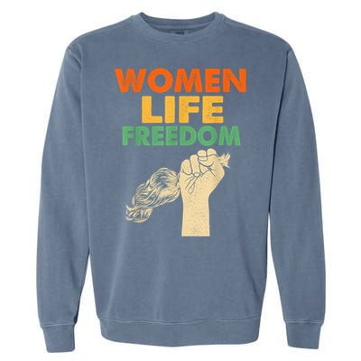 Women Life Freedom Iran Feminist Vintage Garment-Dyed Sweatshirt