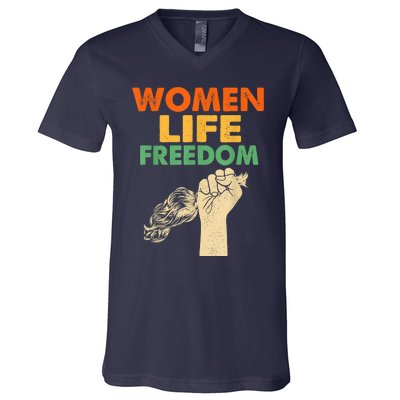 Women Life Freedom Iran Feminist Vintage V-Neck T-Shirt