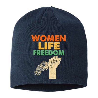 Women Life Freedom Iran Feminist Vintage Sustainable Beanie