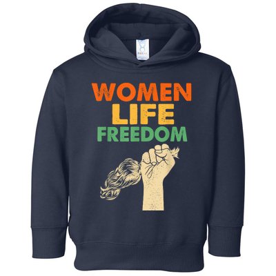 Women Life Freedom Iran Feminist Vintage Toddler Hoodie