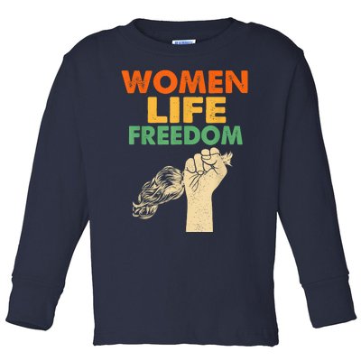 Women Life Freedom Iran Feminist Vintage Toddler Long Sleeve Shirt