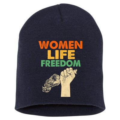 Women Life Freedom Iran Feminist Vintage Short Acrylic Beanie