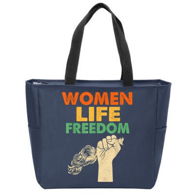 Women Life Freedom Iran Feminist Vintage Zip Tote Bag