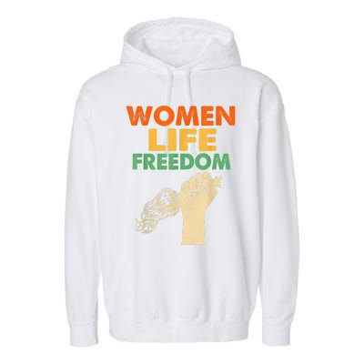 Women Life Freedom Iran Feminist Vintage Garment-Dyed Fleece Hoodie