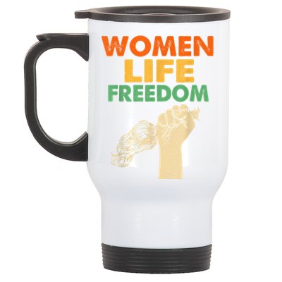 Women Life Freedom Iran Feminist Vintage Stainless Steel Travel Mug