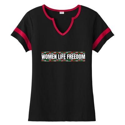 Women Life Freedom Design For Iranian Ladies Halftime Notch Neck Tee