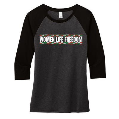 Women Life Freedom Design For Iranian Women's Tri-Blend 3/4-Sleeve Raglan Shirt